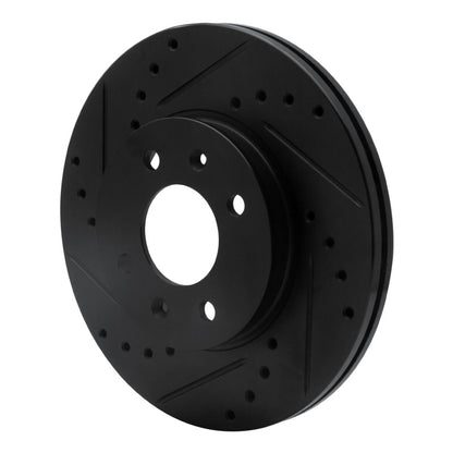 R1 Concepts R1 12-25 Dodge Attitude (Mexico) Front Left Drilled & Slotted Black Brake Rotor
