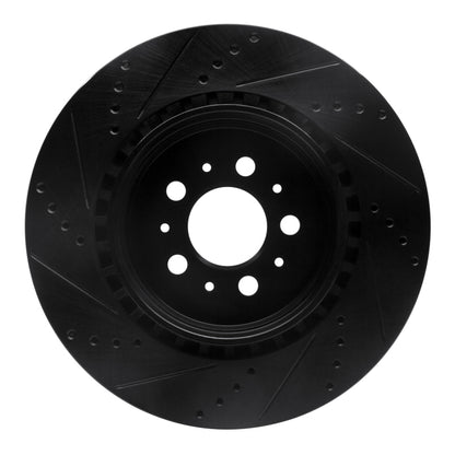 R1 Concepts R1 04-07 Volvo V70 Rear Right Drilled & Slotted Black Brake Rotor