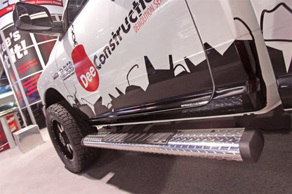 Dee Zee Universal Tubes - 6In Oval - Brite Tread Aluminum (CrewCab)