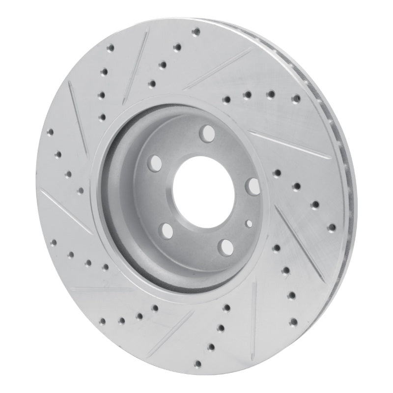 R1 Concepts R1 11-17 Audi A5 Front Right Drilled & Slotted Silver Brake Rotor