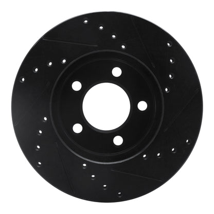 R1 Concepts R1 91-00 Ford Thunderbird Front Left Drilled & Slotted Black Brake Rotor