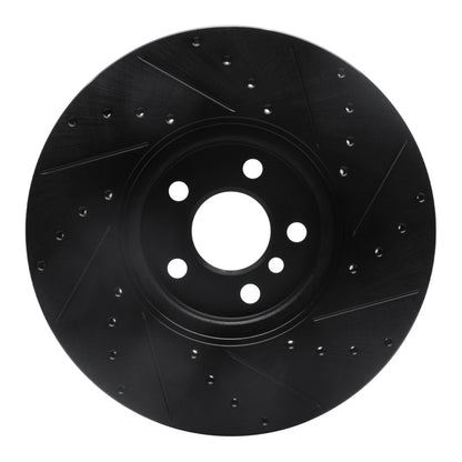 R1 Concepts R1 15-19 Mini Cooper Clubman Front Left Drilled & Slotted Black Brake Rotor