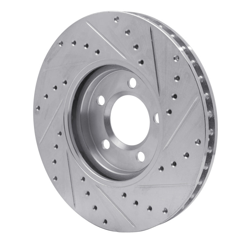 R1 Concepts R1 00-06 Ford Thunderbird Front Left Drilled & Slotted Silver Brake Rotor