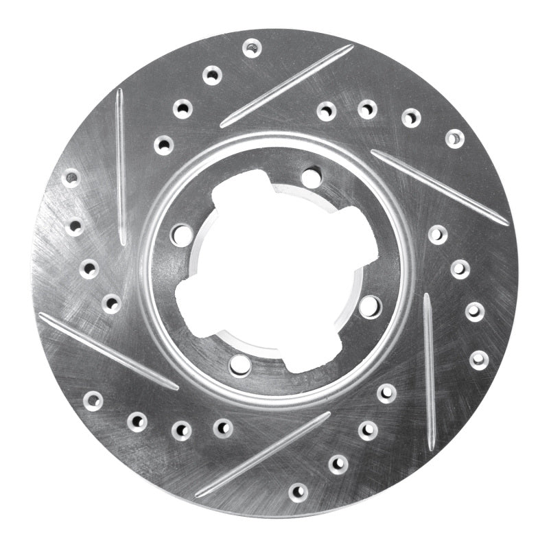 R1 Concepts R1 83-89 Subaru STANDARD Front Left Drilled & Slotted Silver Brake Rotor