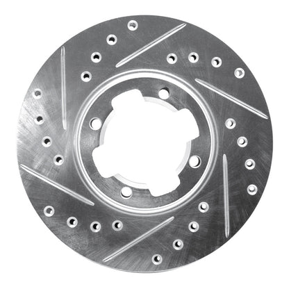 R1 Concepts R1 83-89 Subaru STANDARD Front Left Drilled & Slotted Silver Brake Rotor