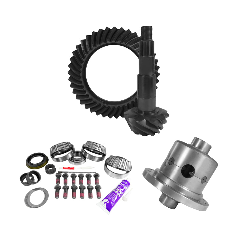 Yukon Gear & Axle Yukon Gear 11.5in AAM 4.11 Rear Ring & Pinion Install Kit Positraction 4.125in OD Pinion Bearing