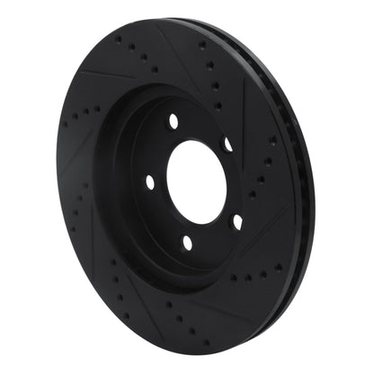R1 Concepts R1 04-08 Chrysler Pacifica Front Left Drilled & Slotted Black Brake Rotor