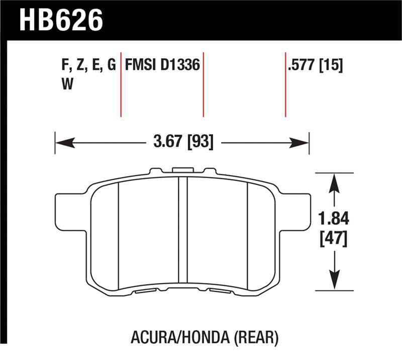 Hawk Performance Hawk 08-10 Honda Accord 2.4L/3.0L/3.5L / 09-10 Acura TST 2.4L HPS Street Rear Brake Pads