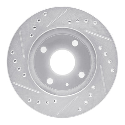 R1 Concepts R1 90-01 Ford Escort Front Left Drilled & Slotted Silver Brake Rotor