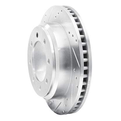 R1 Concepts R1 08-25 Ford E-150 Rear Left Drilled & Slotted Silver Brake Rotor