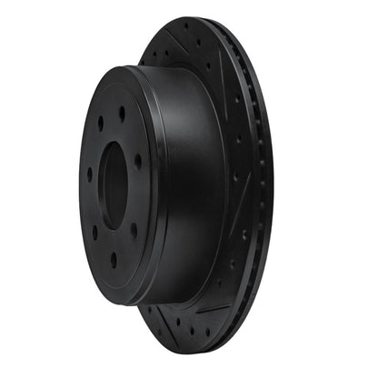 R1 Concepts R1 04-11 Ford F-150 4WD Rear Right Drilled & Slotted Black Brake Rotor