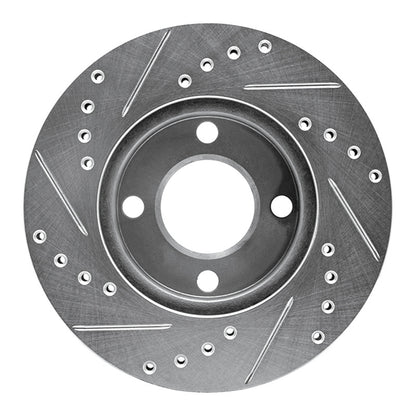 R1 Concepts R1 90-91 Audi 90 Quattro Front Right Drilled & Slotted Silver Brake Rotor