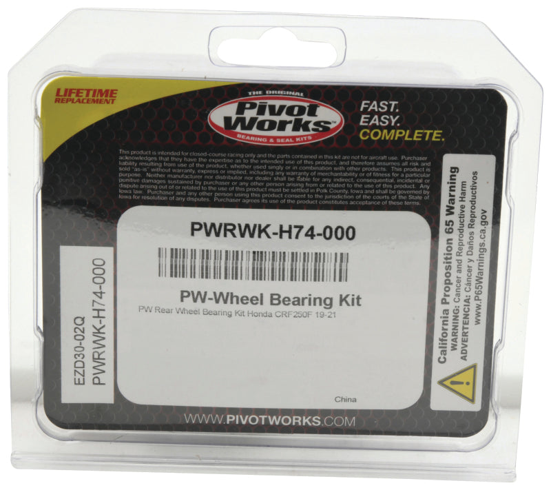 Pivot Works 19-23 Honda CRF250F Rear Wheel Bearing Kit