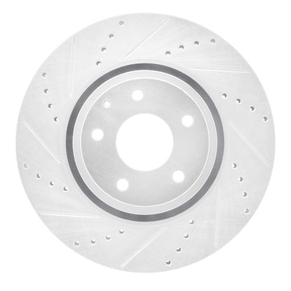 R1 Concepts R1 16-25 Mazda CX-5 Front Left Drilled & Slotted Silver Brake Rotor