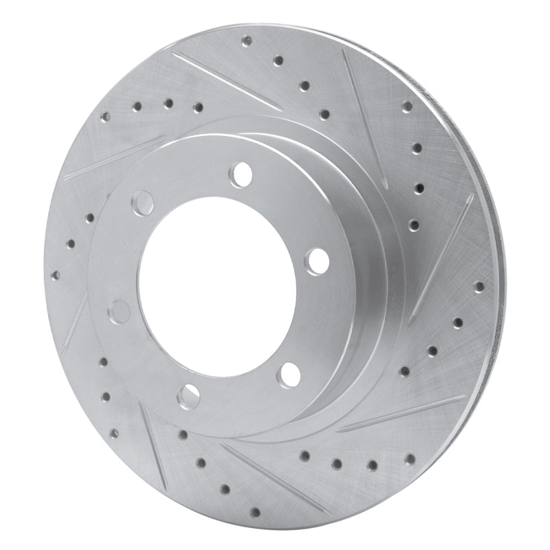 R1 Concepts R1 95-04 Toyota 4Runner Front Right Drilled & Slotted Silver Brake Rotor