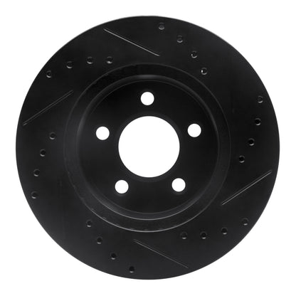 R1 Concepts R1 91-94 Ford Crown Victoria Front Left Drilled & Slotted Black Brake Rotor