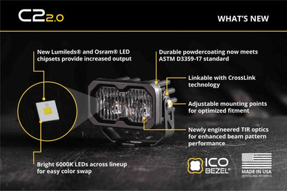 Diode Dynamics C2 2.0 Max White SAE Driving Standard ABL (Pair)