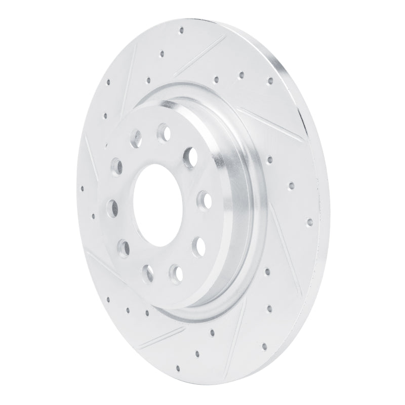 R1 Concepts R1 22-25 Jeep Grand Cherokee Rear Left Drilled & Slotted Silver Brake Rotor