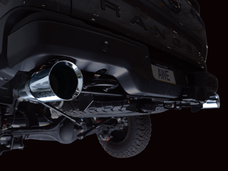 AWE Tuning AWE 2024+ Ford Ranger Raptor 3.0L Switchpath Cat-Back Exhaust - Chrome Silver Tips
