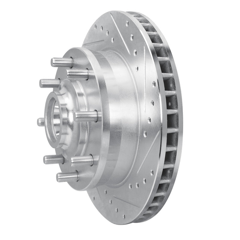 R1 Concepts R1 93-95 Chevrolet G30 Front Right Drilled & Slotted Silver Brake Rotor