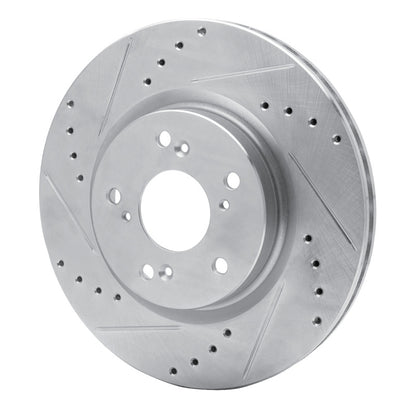 R1 Concepts R1 12-16 Honda CR-V Front Left Drilled & Slotted Silver Brake Rotor