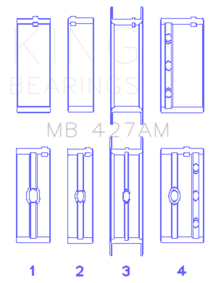 King Engine Bearings Chevrolet 173 V6 (Size +0.75mm) Main Bearing Set