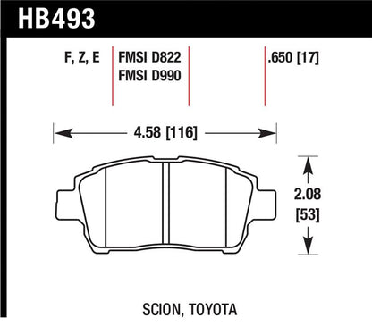 Hawk Performance Hawk 04-07 xA/xB D990 Blue 9012 Race Front Brake Pads