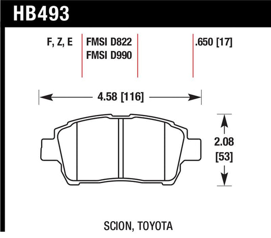 Hawk Performance Hawk 04-07 xA/xB D990 Blue 9012 Race Front Brake Pads
