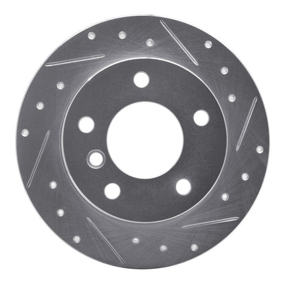 R1 Concepts R1 96-02 BMW Z3 Rear Right Drilled & Slotted Silver Brake Rotor