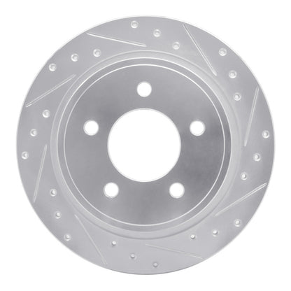 R1 Concepts R1 04-08 Chrysler Pacifica Rear Right Drilled & Slotted Silver Brake Rotor