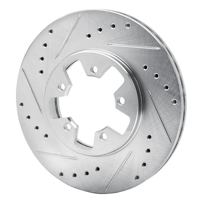R1 Concepts R1 1984-1989 Nissan 200SX Front Left Drilled & Slotted Silver Brake Rotor
