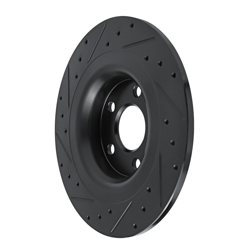 R1 Concepts R1 18-25 Volvo XC60 Rear Right Drilled & Slotted Black Brake Rotor