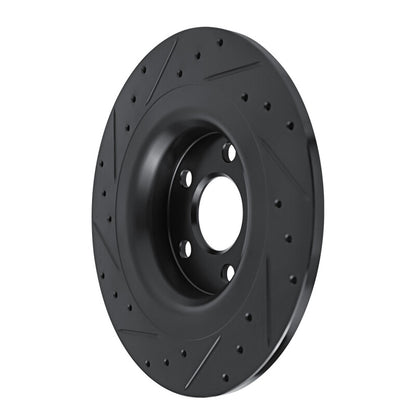 R1 Concepts R1 18-25 Volvo XC60 Rear Right Drilled & Slotted Black Brake Rotor