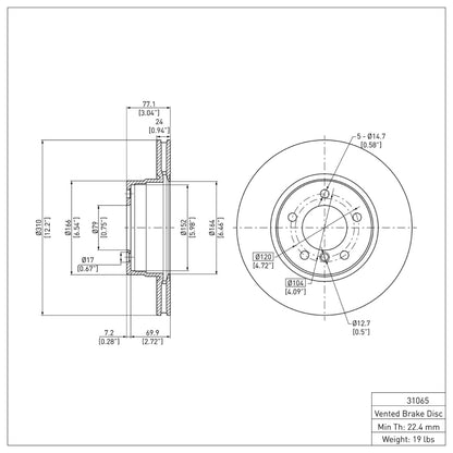 DFC 04-10 BMW 525i (Mexico) Front Brake Rotor
