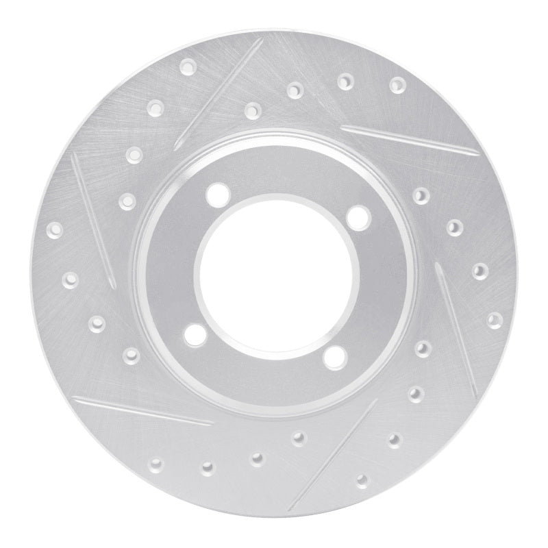 R1 Concepts R1 81-82 Toyota Cressida Front Left Drilled & Slotted Silver Brake Rotor