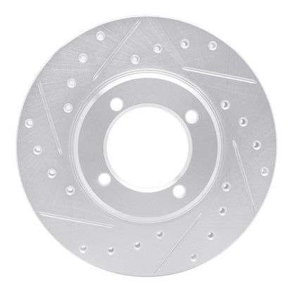 R1 Concepts R1 81-82 Toyota Cressida Front Left Drilled & Slotted Silver Brake Rotor