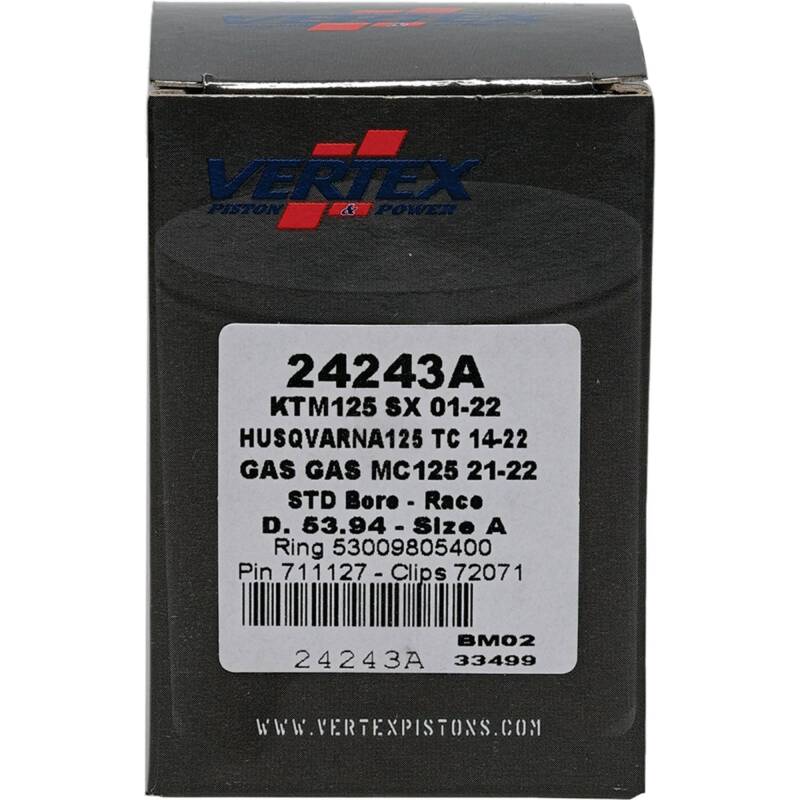 Vertex Pistons Vertex Piston 01-16 KTM 125 EXC 125cc Cast Race Piston Kit