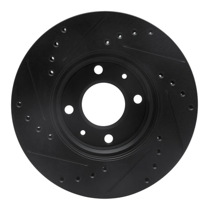 R1 Concepts R1 12-25 Dodge Attitude (Mexico) Front Right Drilled & Slotted Black Brake Rotor