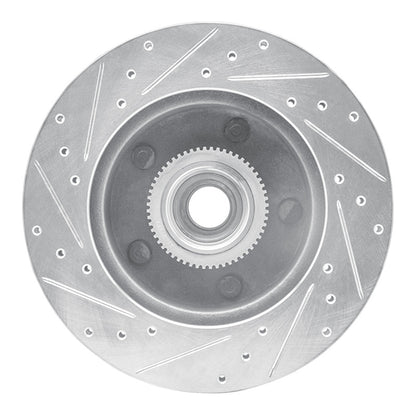 R1 Concepts R1 94-03 Ford E-150 Econoline Club Wagon Front Right Drilled & Slotted Silver Brake Rotor
