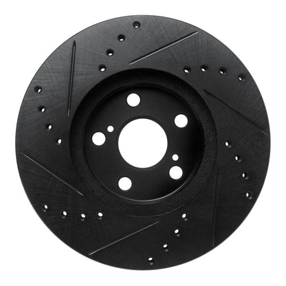 R1 Concepts R1 94-99 Toyota Celica Front Right Drilled & Slotted Black Brake Rotor