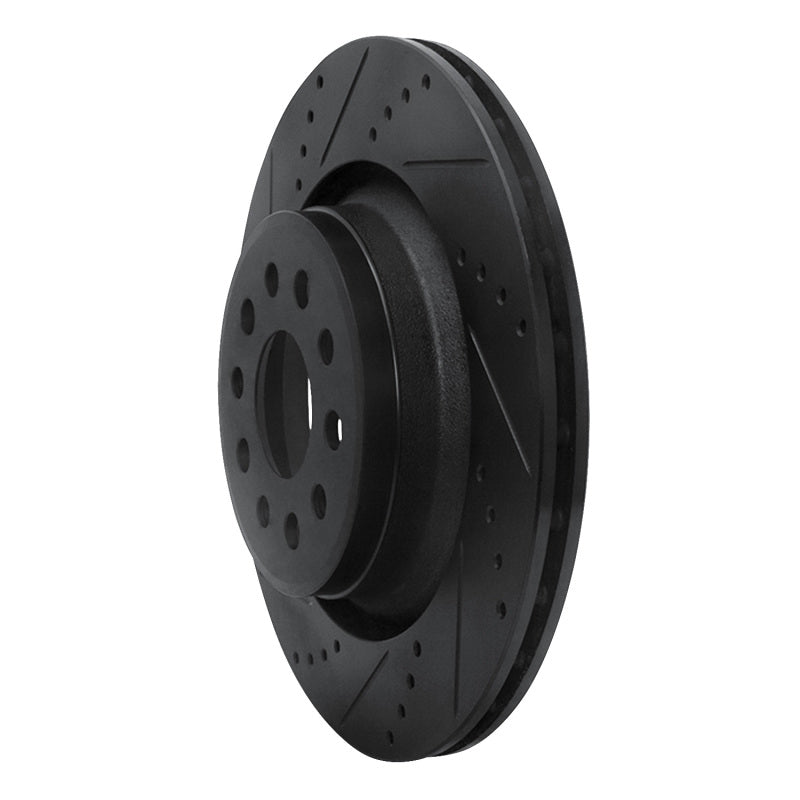 R1 Concepts R1 17-24 Maserati LeVante Rear Left Drilled & Slotted Black Brake Rotor
