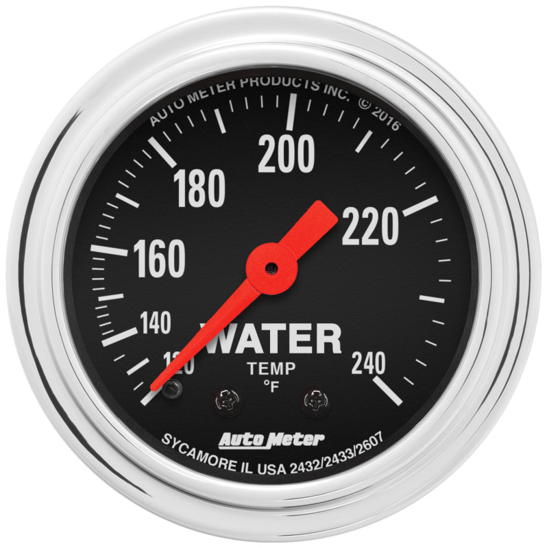 AutoMeter Gauge Water Temp 2-1/16in. 120-240 Deg. F Mechanical Traditional Chrome
