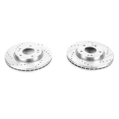 PowerStop Power Stop 07-10 Hyundai Elantra Front Evolution Drilled & Slotted Rotors - Pair