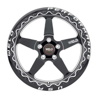 Weld S904 15x10 Ventura Beadlock 5x114.3 ET25 BS6.5 Gloss BLK MIL DIA 78.1