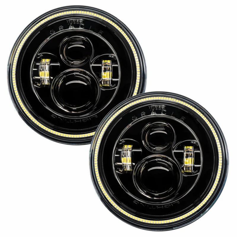 ORACLE Lighting Oracle 7in High Powered LED Headlights - Black Bezel - White