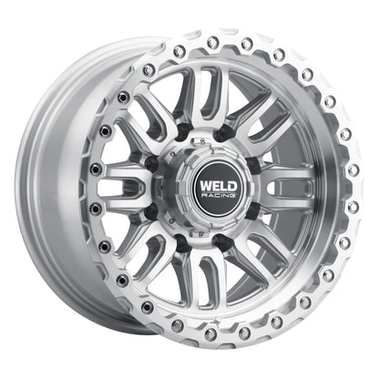Weld Off-Road Swift 17x9in - 8x165.1 BP - ET-12 - 125.1mm CB - Gloss Silver Machined Wheel & Ring