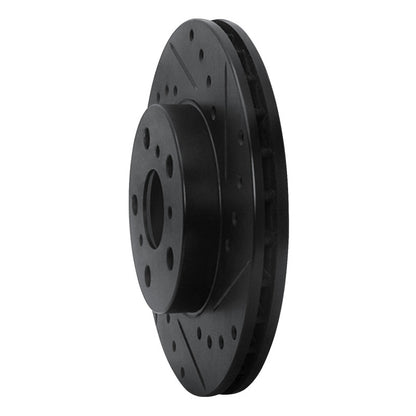 R1 Concepts R1 90-91 Toyota Celica Front Right Drilled & Slotted Black Brake Rotor