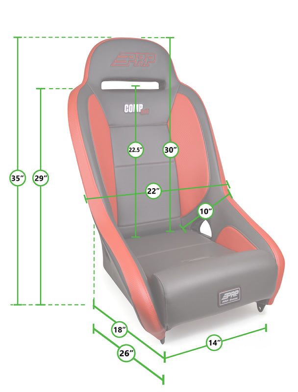 PRP Seats PRP Comp Elite Suspension Seat- Red/Black