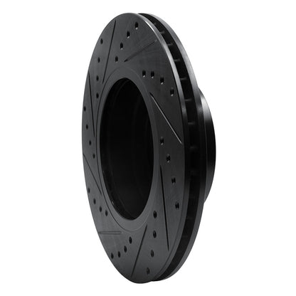 R1 Concepts R1 04-10 BMW 525i (Mexico) Front Right Drilled & Slotted Black Brake Rotor