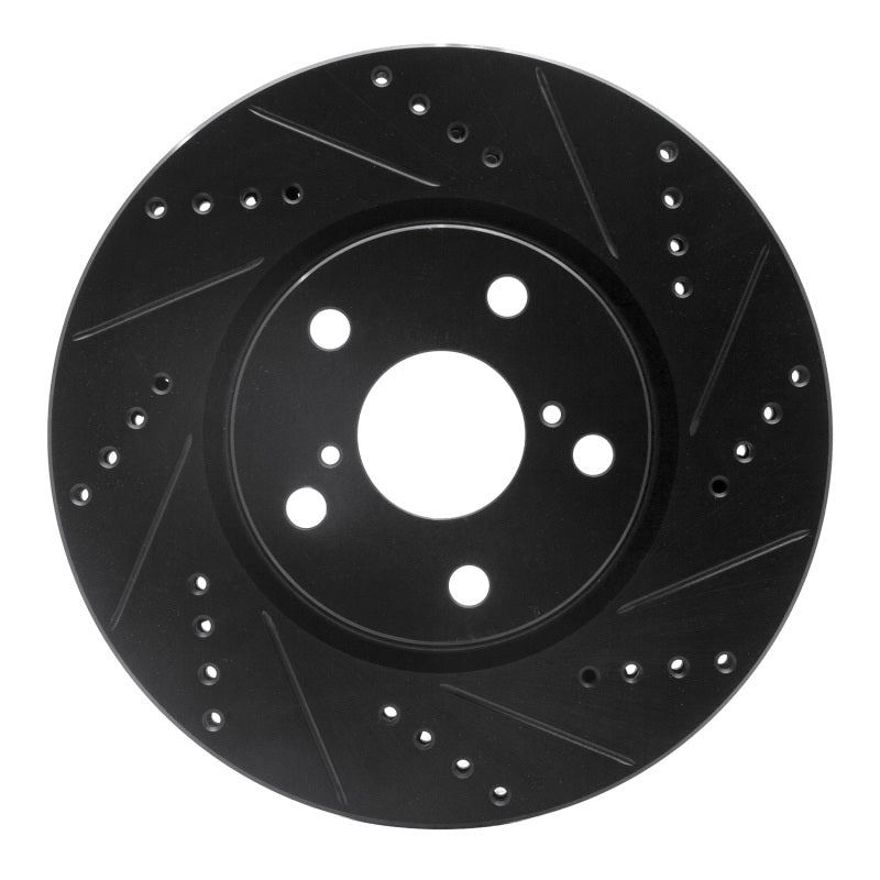 R1 Concepts R1 21-23 Dodge CHALLENGER Left Front Drilled & Slotted Black Brake Rotor
